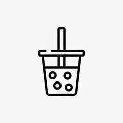 Obraz premium Bubble Tea Outline Icon - Boba Drink Graphic