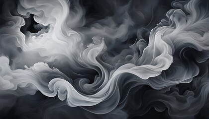 Obraz premium dark grey smoke cloud abstract texture billowing grayscale smoke clouds in abstract motion