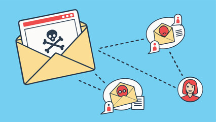 Malicious email spreading virus infection cyberattack