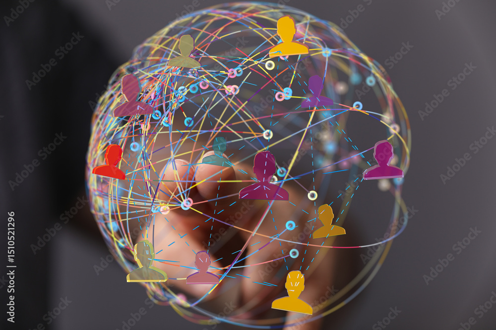Poster abstract image of a global network, showcasing interconnectedness and collaboration.