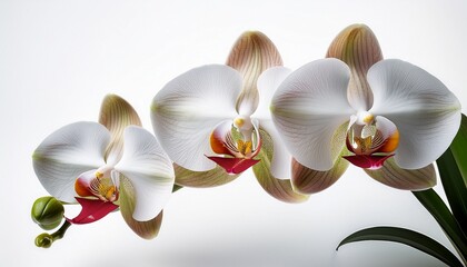 delicate orchid blooms on a pristine white background isolated orchid