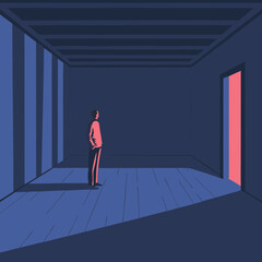 man standing in front of the window