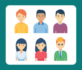 set of business people