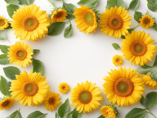 夏の挨拶に使えるひまわりの背景素材