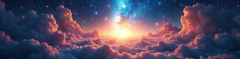 Fototapeta premium A celestial dome shimmers with ethereal light, creating a mystical and serene atmosphere Perfect for meditation, spirituality, and fantasy themes , sanctuary, zen