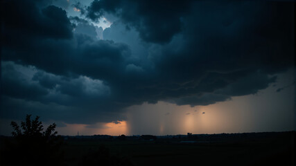 Thunderstorm Clouds Over the Horizon
