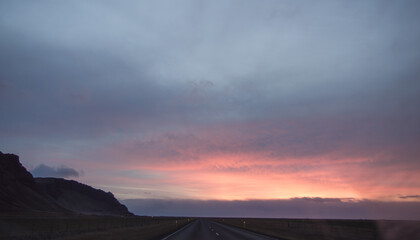 sunset in the mountains