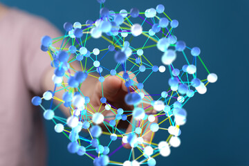 Abstract image depicting connection, network, and data visualization.