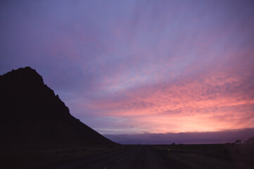 sunset in the mountains
