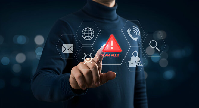 Cybersecurity Alert System Digital Risk Management Team Alert Warning Notification - Powered by Adobe