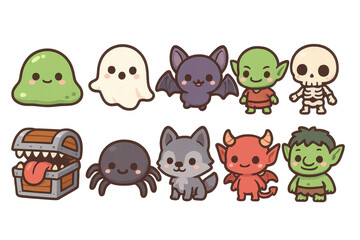 Cute Halloween Characters and Creatures for Playful Designs