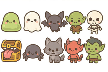 Cute Cartoon Creatures and Characters for Fantasy and Adventure Themes