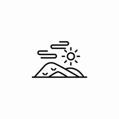 desert barren icon sign vector