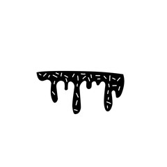 black dripping liquid with confetti sprinkles