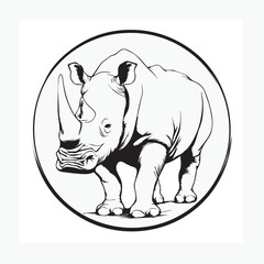 vector illustration of a rhino
