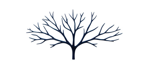 Obraz premium Elegant Silhouette of a Bare Tree Branches with Intricate Twigs Against a Plain Background for Nature and Wildlife Themes