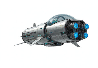 Futuristic Spaceship: Detailed Illustration of a Sci-Fi Vessel