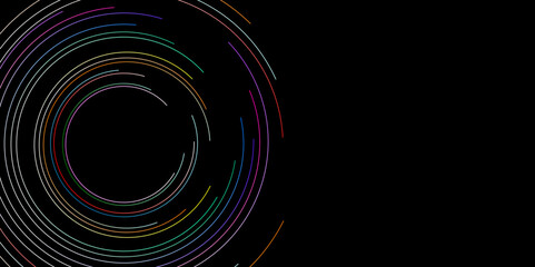 abstract background with circular lines, technology futuristic template. Modern shiny circle lines pattern. Futuristic technology concept. Suit for cover, poster, banner, brochure, header, website. 