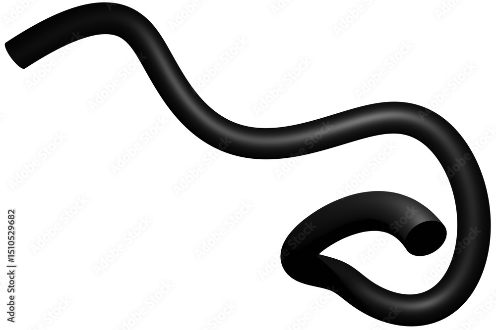 Poster 3d mat abstract shape object, 3d rendering black steel, sleek shape design element, futuristic, shin