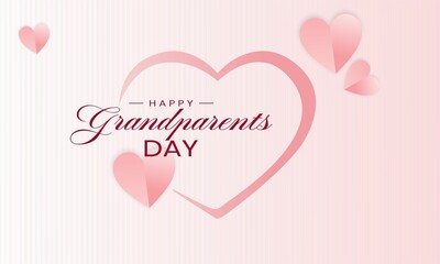 Happy Grandparents day. Template for background, banner, card, poster with text inscription.