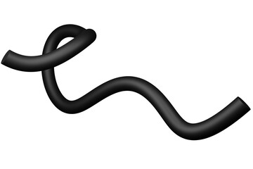 3D Mat Abstract Shape Object, 3d rendering black steel, sleek shape design element, futuristic, shiny design