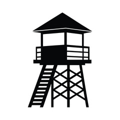Lifeguard tower vector silhouette