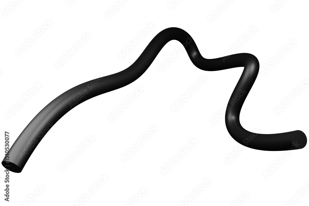 Poster 3d mat abstract shape object, 3d rendering black steel, sleek shape design element, futuristic, shin