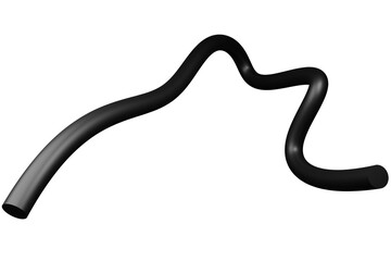 3D Mat Abstract Shape Object, 3d rendering black steel, sleek shape design element, futuristic, shiny design