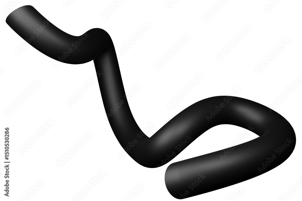 Poster 3d mat abstract shape object, 3d rendering black steel, sleek shape design element, futuristic, shin