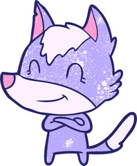 friendly cartoon wolf