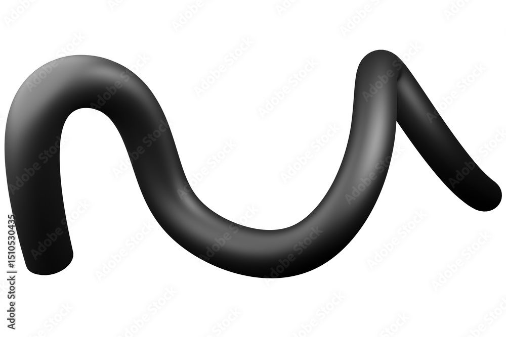 Poster 3d mat abstract shape object, 3d rendering black steel, sleek shape design element, futuristic, shin