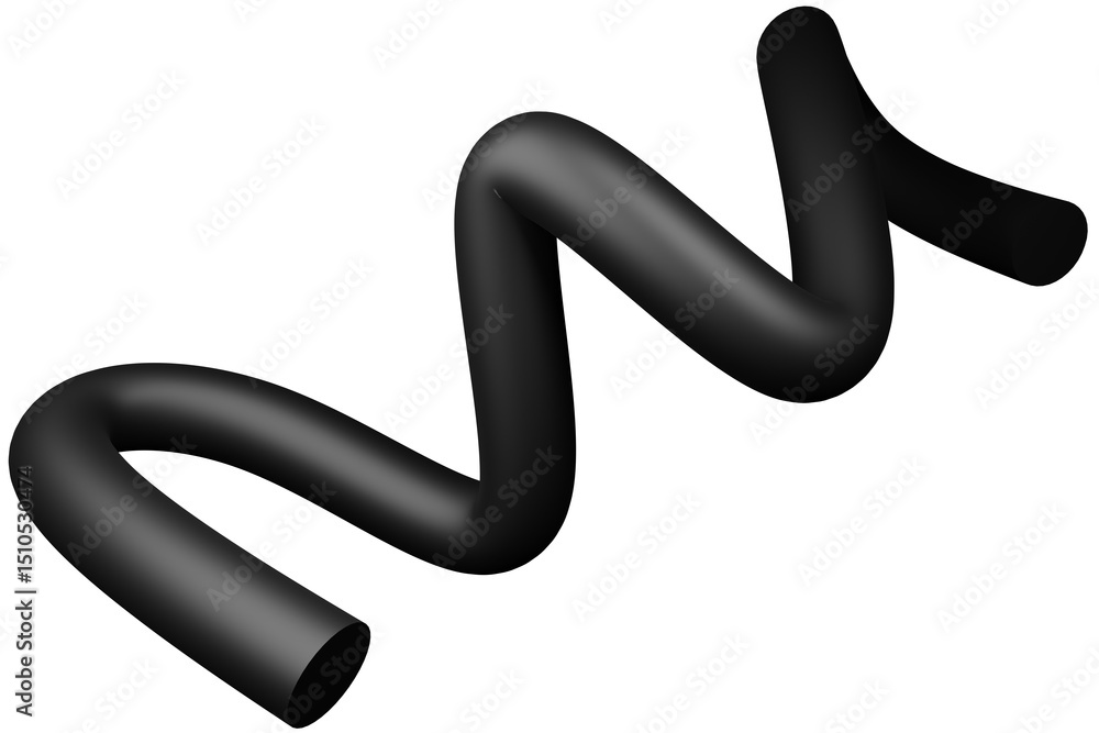 Poster 3d mat abstract shape object, 3d rendering black steel, sleek shape design element, futuristic, shin