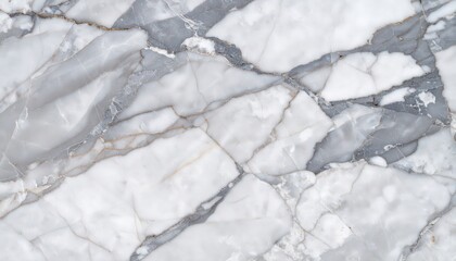 Fototapeta premium Elegant white marble with grey veining creating a sophisticated stone texture