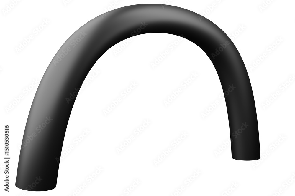 Poster 3d mat abstract shape object, 3d rendering black steel, sleek shape design element, futuristic, shin