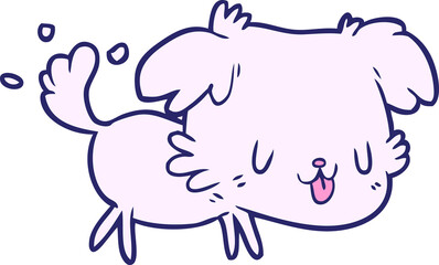 cute cartoon dog wagging tail