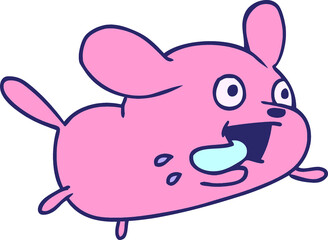 freehand drawn textured cartoon of cute kawaii dog