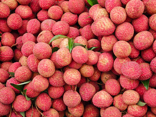 Fresh lychees ready for sale at the market