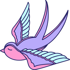 Naklejka premium tattoo in traditional style of a swallow