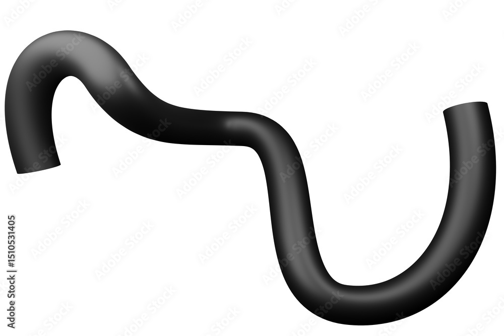 Poster 3d mat abstract shape object, 3d rendering black steel, sleek shape design element, futuristic, shin