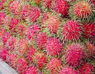 Rambutan fruit ready for sale at the market
