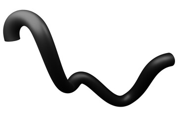 3D Mat Abstract Shape Object, 3d rendering black steel, sleek shape design element, futuristic, shiny design