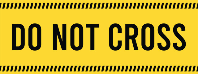 Seamless barrier tape. Construction border. Black and yellow restriction line. Do not cross boundary tape. eps 10