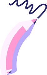 Flat colour illustration of a pencil drawing a line
