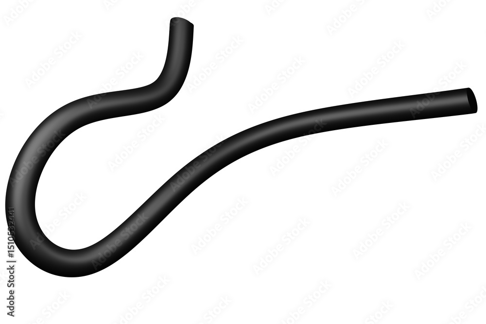 Poster 3d mat abstract shape object, 3d rendering black steel, sleek shape design element, futuristic, shin