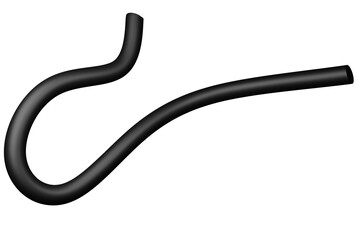3D Mat Abstract Shape Object, 3d rendering black steel, sleek shape design element, futuristic, shiny design