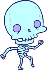 cute cartoon dancing skeleton