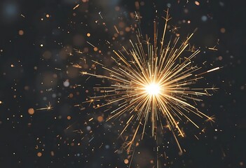 Obraz premium Sparkler with Light Streaks and Bokeh on Dark Background