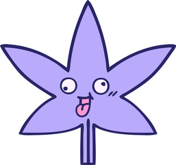 cute cartoon of a marijuana leaf