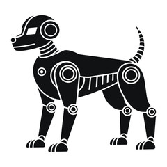 Futuristic robot dog silhouette for technology design