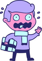 cartoon man totally stressed out